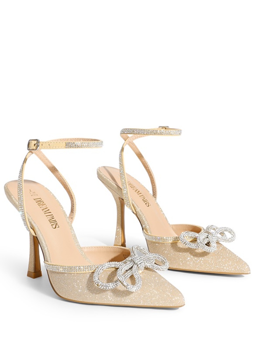 Dreamy Destiny Stiletto Rhinestone Strap Pumps